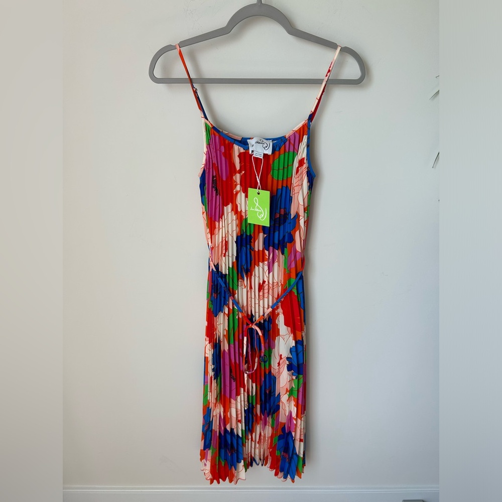 Sam Edelman Floral Pleated sleeveless Midi Dress